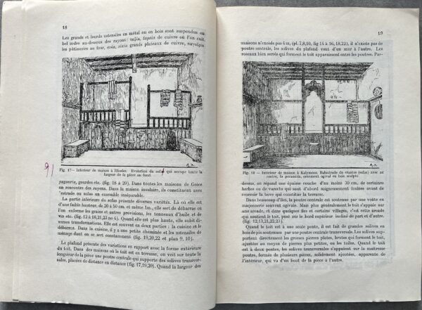 1949-50, 2 Books, Angheliki Hadjimihali, Le Maison Grecque, La Sculpture sur Bois, First Edition, Greek Folk Art - Image 7