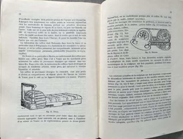 1949-50, 2 Books, Angheliki Hadjimihali, Le Maison Grecque, La Sculpture sur Bois, First Edition, Greek Folk Art - Image 24