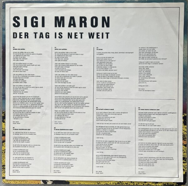 Signed, 1982, Sigi Maron, Synaphai, Der Tag is net weit, Ariola, Rainer Wölzl - Image 3