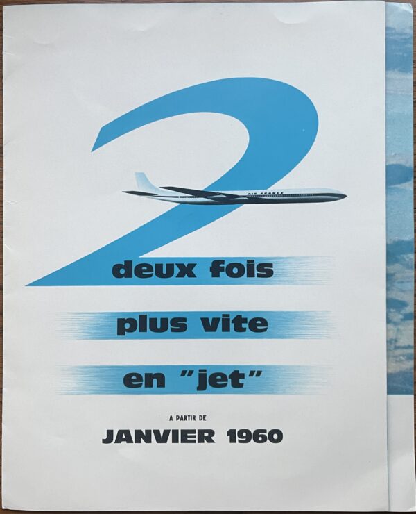 1959, Original French Brochure, Air France, Boeing 707 Intercontinental, Caravelle - Image 5