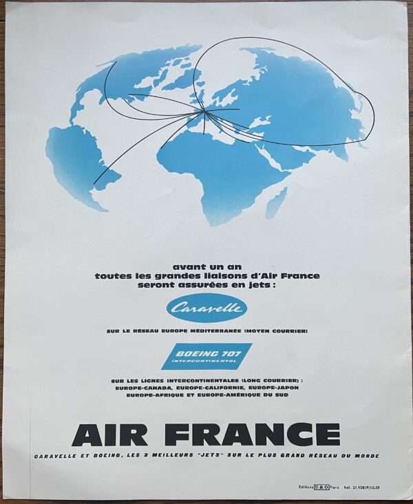 1959, Original French Brochure, Air France, Boeing 707 Intercontinental, Caravelle - Image 6