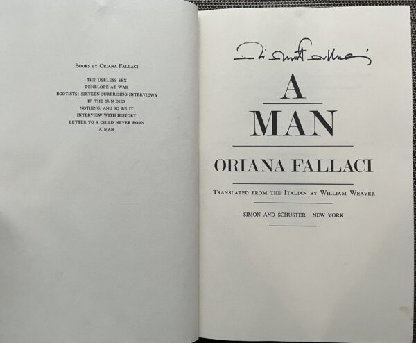 Signed, 1980, Oriana Fallaci, A Man, First American Edition, Alexandros Panagoulis - Image 3