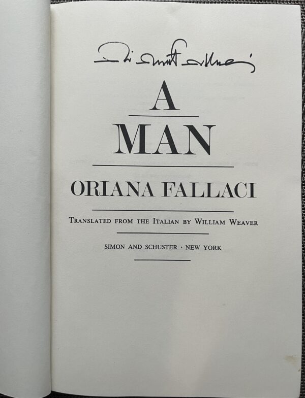 Signed, 1980, Oriana Fallaci, A Man, First American Edition, Alexandros Panagoulis - Image 4