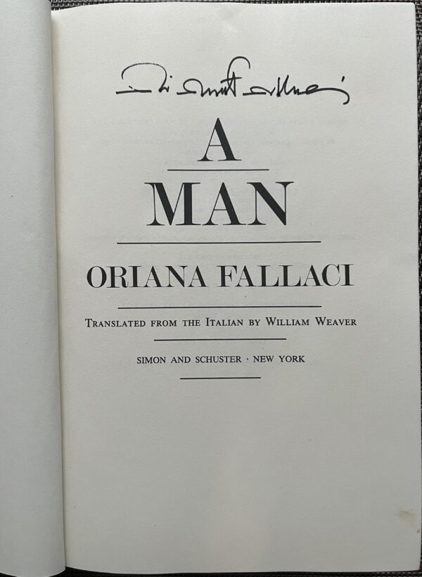 Signed, 1980, Oriana Fallaci, A Man, First American Edition, Alexandros Panagoulis - Image 5