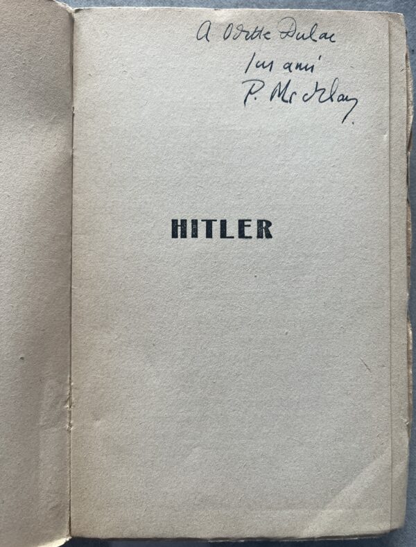 1932, Robert Tourly, Signed, First Anti-Hitler Book, Inscribed by Pierre Mac Orlan, First Edition - Image 3