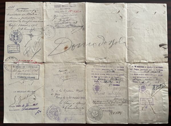 1918, Document, Passport, Kingdom of Greece, Corfu, Bonatis Brothers - Image 11