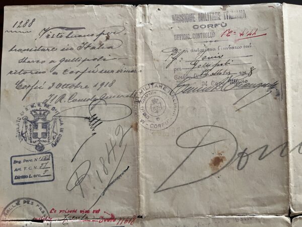 1918, Document, Passport, Kingdom of Greece, Corfu, Bonatis Brothers - Image 12