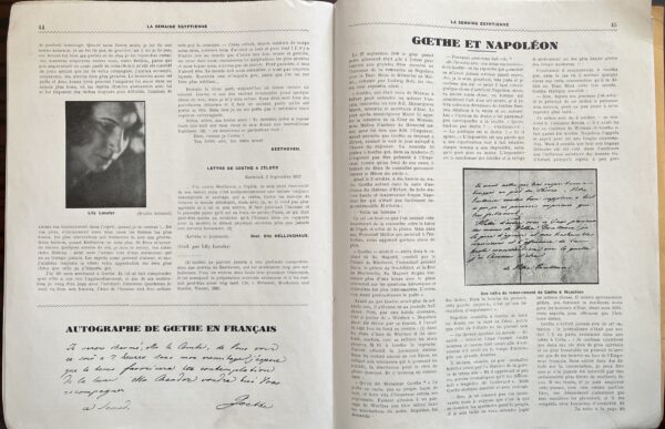 Rare, 1932, La Semaine Egyptienne, Hommage a Goethe, Magazine, Cairo, Alexandria - Image 9