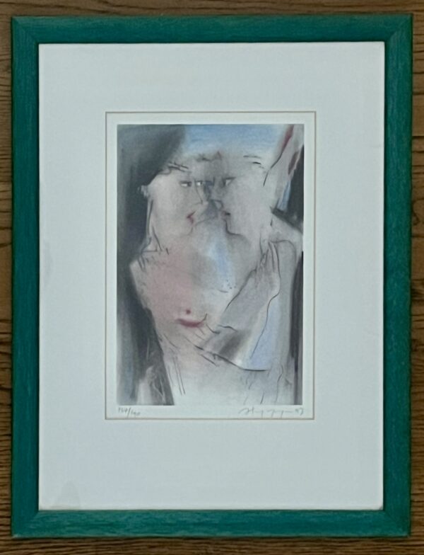 1993, Andreas Karambelas, Original Lithograph, Hand Signed & Numbered, Couple, Greek Art