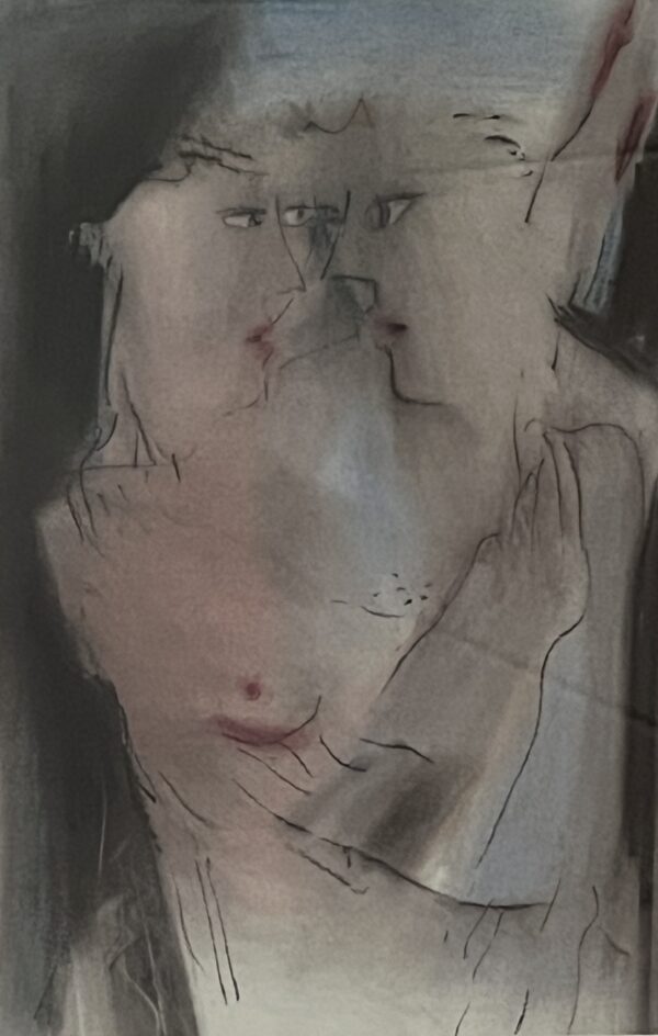 1993, Andreas Karambelas, Original Lithograph, Hand Signed & Numbered, Couple, Greek Art - Image 5