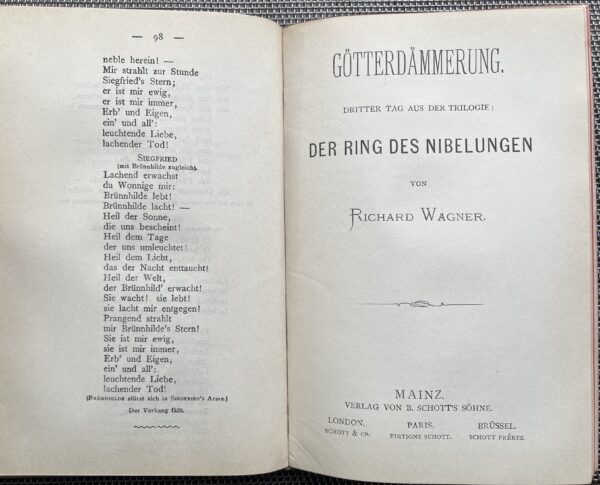 1892, Richard Wagner, Original Libretto, Ring, Nibelungen, Schott's Söhne, Bayreuth - Image 7