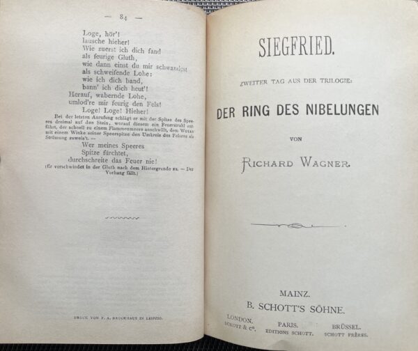 1892, Richard Wagner, Original Libretto, Ring, Nibelungen, Schott's Söhne, Bayreuth - Image 8