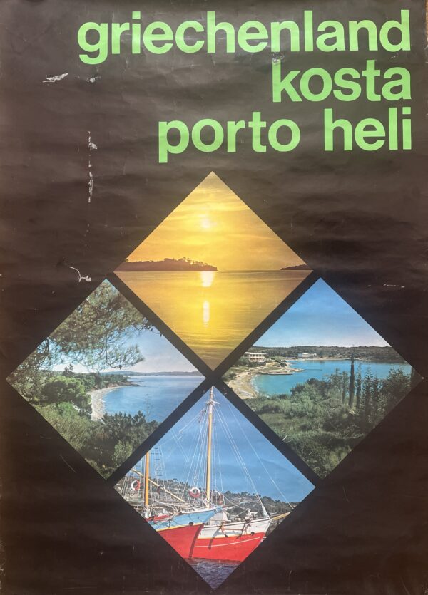 Rare, 1973, Original Official Large Poster, ΕΟΤ, Porto Cheli, Kosta, Greece - Image 3