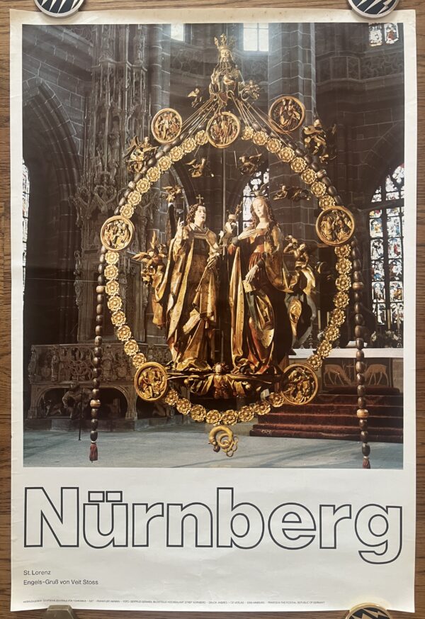 Rare, 1970s, Original Official Photo Poster, Angelic Salutation, Veit Stoss, Nuremberg, Gertrud Gerardi