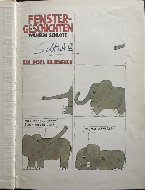 1972, Signed, Wilhelm Schlote, German Picture Book, Fenster-Geschichten, First Edition - Image 2