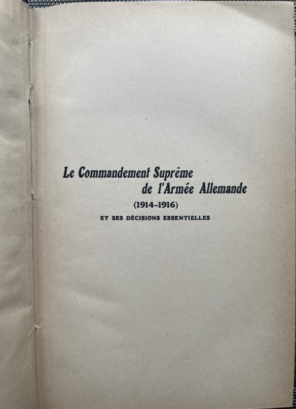 Rare, 1921, Erich von Falkenhayn, Commandement Supreme de l'Armee Allemande, WWI - Image 3