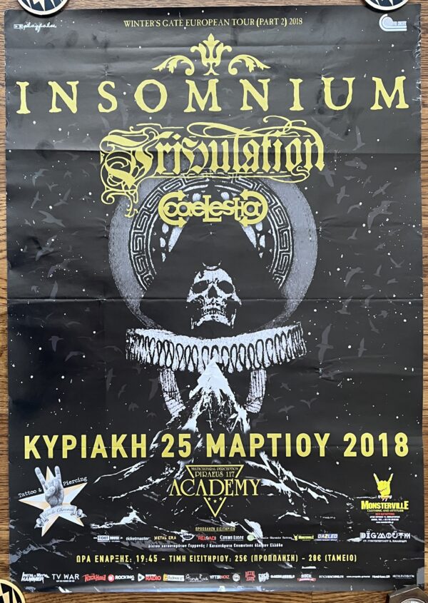 2018 Original Concert Poster Insomnium, Tribulation, Athens, Melodic Death Metal