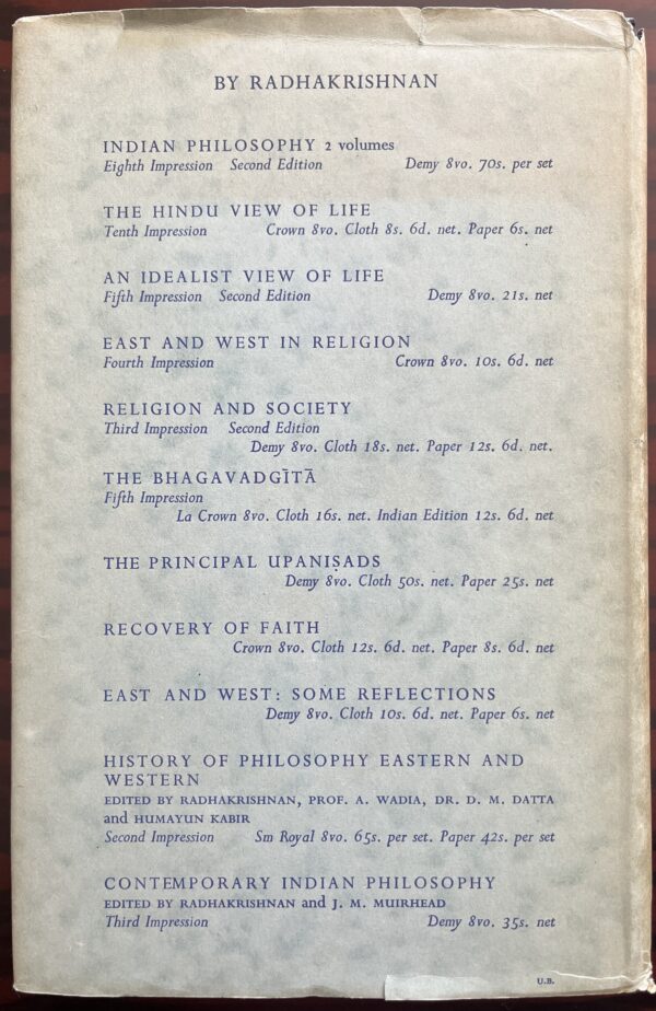 1960, Radhakrishnan, The Brahma Sutra, The Philosophy of Spiritual Life, First Edition - Image 12