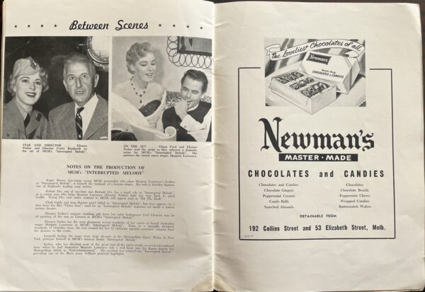 Rare, 1955, Interrupted Melody, Souvenir Program, Eleanor Parker, Glenn Ford - Image 3