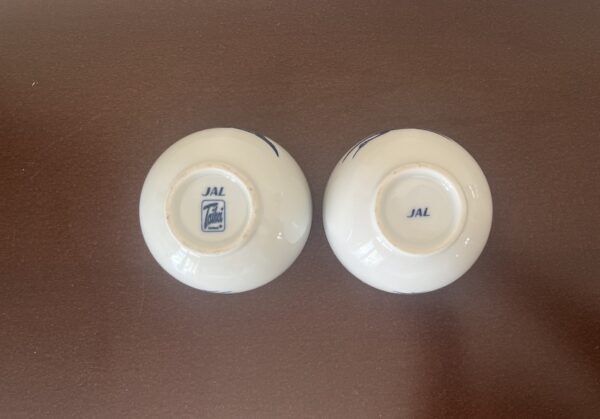 Rare, 1970s Vintage Original JAL Japan Airlines Porcelain Bowls, Taihei, Tsuru crane - Image 10