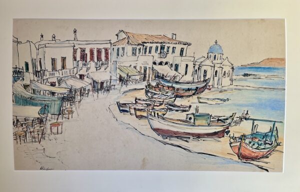 Unique, Signed, by Danish Artist Lilly Kristensen, Kadena Village, Island of Mykonos,  Artwork - Image 9
