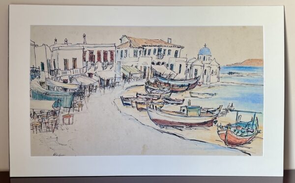 Unique, Signed, by Danish Artist Lilly Kristensen, Kadena Village, Island of Mykonos,  Artwork