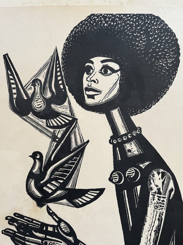 Rare! 1978, signed, Tassos Alevizos, Angela Davis, Lithograph, Greek Art, Greece, Yannis Ritsos - Image 11