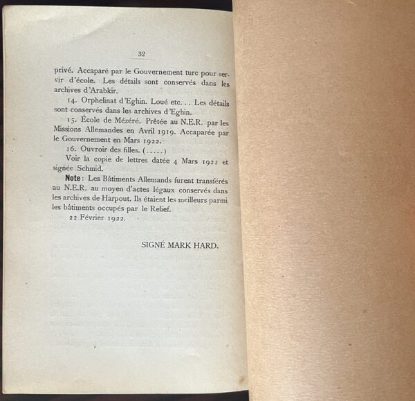 RR, 1922, F. D. Yowell, Official Report, Armenian Genocide, Near East Relief, Harpoot - Image 4