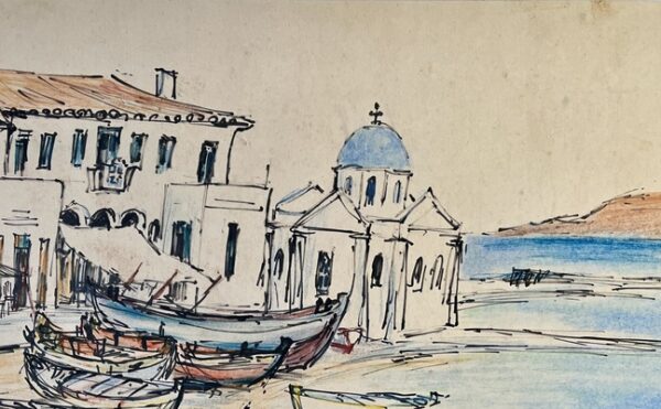 Unique, Signed, by Danish Artist Lilly Kristensen, Kadena Village, Island of Mykonos,  Artwork - Image 4