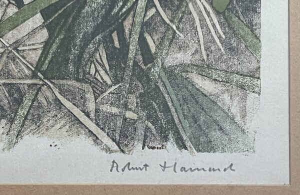 Rare Signed Robert Heinard (1906 - 1999) - "Lady's slipper" - "Sabot de Venus" 1/82 Copies, 14 Colour Woodcut - Image 2