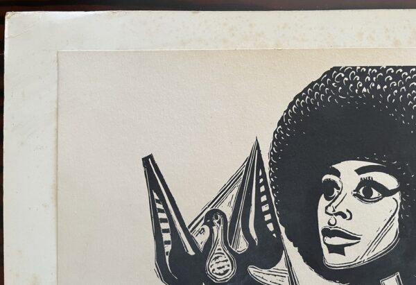 Rare! 1978, signed, Tassos Alevizos, Angela Davis, Lithograph, Greek Art, Greece, Yannis Ritsos - Image 2