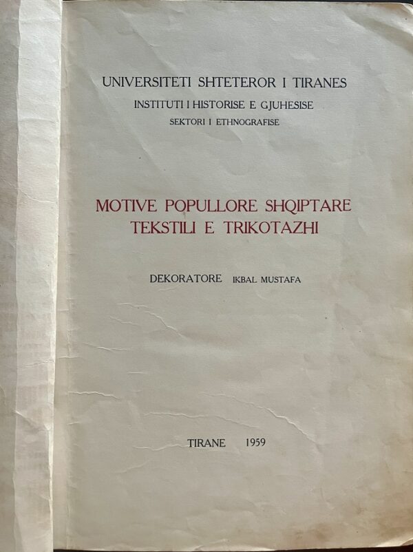 Lot of 3 Rare Albanian Folk Textile & Embroidery Books, Tirana 1959 & 1978, Ethnographic Patterns - Image 4
