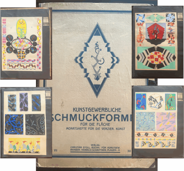 RR, 1910s, Kunstgewerbliche Schmuckformen für die Fläche, Nr. VII Complete, Jugendstil, 30 Art Plates