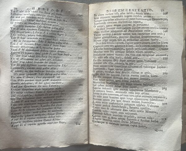 Rare, 1772, Greek-Latin Book, Hesiod's Euriskomena, Orphic & Proclus' Hymns, Padua Printing - Image 7