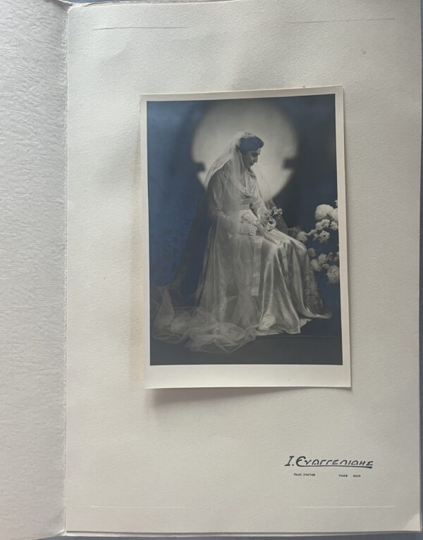 Rare, 1940s Vintage Original B&W Bridal Photograph Greek Photographer Ioannis Evangelidis - Image 4