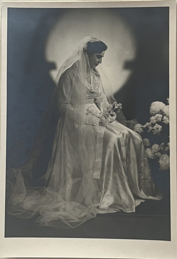 Rare, 1940s Vintage Original B&W Bridal Photograph Greek Photographer Ioannis Evangelidis