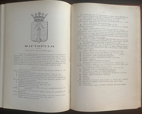 Rare Complete First Edition,1925–1927, Eugène Rizo-Rangabé, Livre d’Or de la Noblesse Ionienne, 3 Volumes, Corfu, Cephalonia, Zante - Image 7