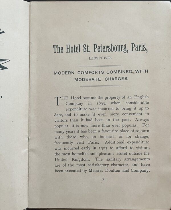 Very Rare, 1904, Paris Guide, Hotel St. Petersbourg, Early Louis Vuitton Advertisement - Image 5