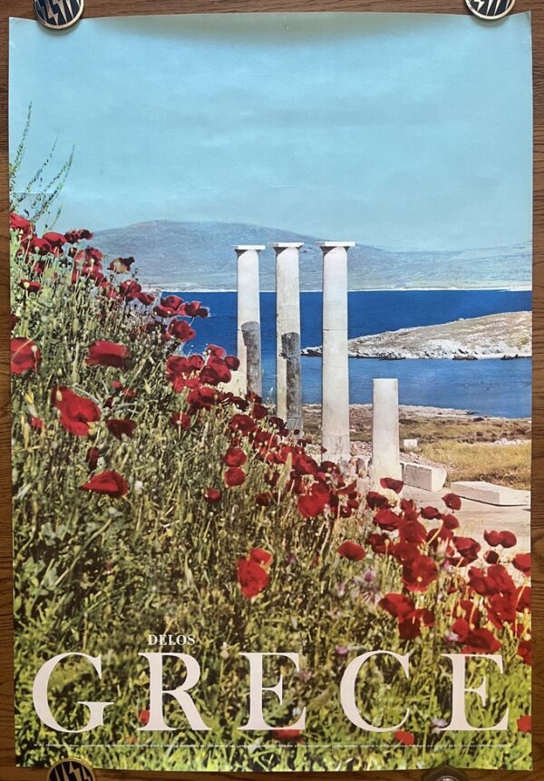 RR, 1970 Original Vintage Travel Poster, ΕΟΤ, Delos, Cyclades, Greece, Lena Aperghi - Image 8