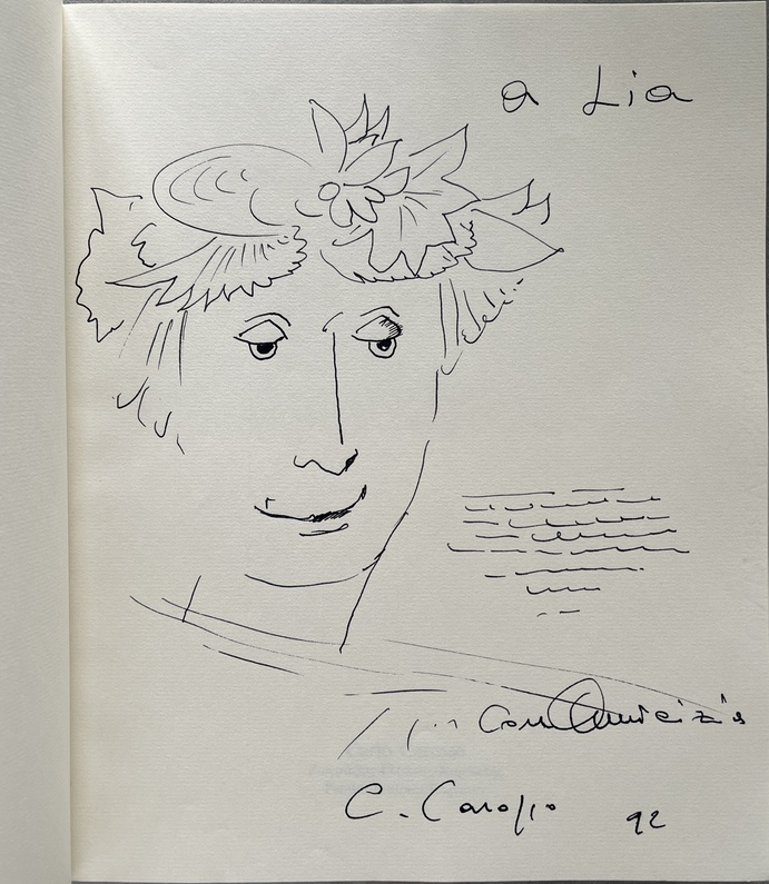 Rare, Signed, 1992, Carlo Carosso, Exhibition Catalogue, Original Full-Page Drawing, Antinor Gallery Athens