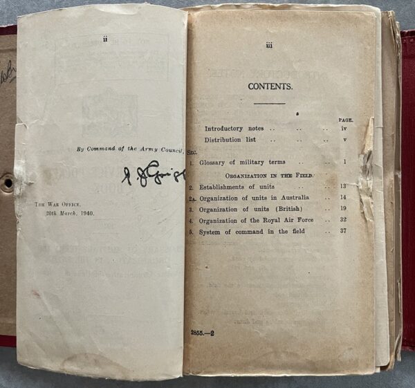 Rare, Inscribed, Used Field Service Pocket Book, Battle of Kalamata 1941 Greece, WWII Military History - Image 4