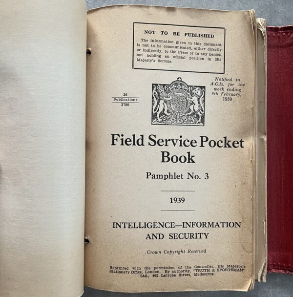 Rare, Inscribed, Used Field Service Pocket Book, Battle of Kalamata 1941 Greece, WWII Military History - Image 7