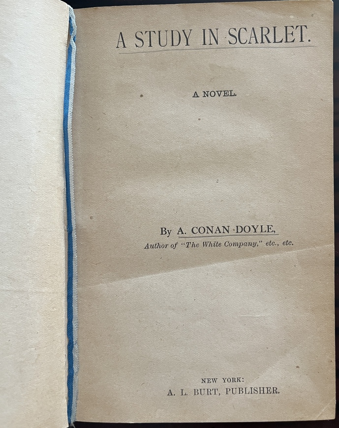 Rare, 1894 Arthur Conan Doyle, A Study in Scarlet, Early A.L. Burt, Sherlock Holmes