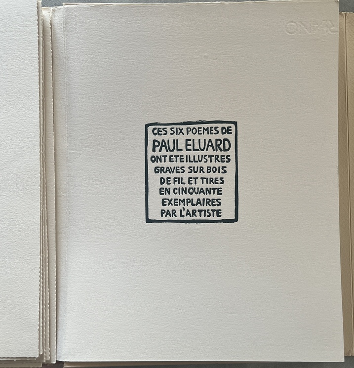 Rare, 2000, Signed, Paul Éluard, Grèce Ma rose de raison, Limited Edition, Woodcuts Zizi Makri - Image 11