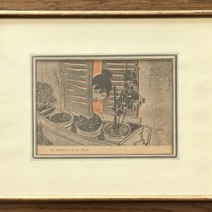 Dimitrios Galanis Original Chromolithograph c.1930 – Framed – “…des occupations de ma femme…” – COA