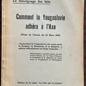 Rare, 1946, Yugoslavia-Axis Pact 1941, French Diplomatic Dossier, Photo Booklet, Vienna Pact, Balkan WWII Ephemera