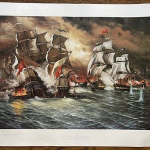 Yannis Nikou, Greek War of Independence 1821 Naval Fire-Ships Battle, Signed & Numbered Limited Edition Print