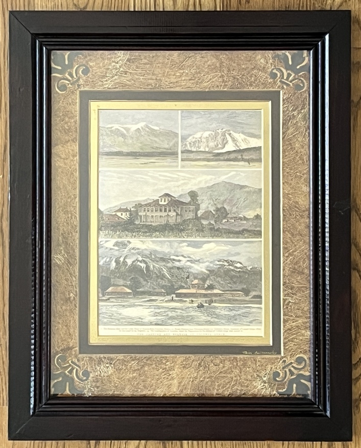 1880, The Capture & Release of Colonel Synge, Mount Olympus & Naousa, Greek Macedonia, Antique Wood Engraving of Greece in Unique Artist-Made