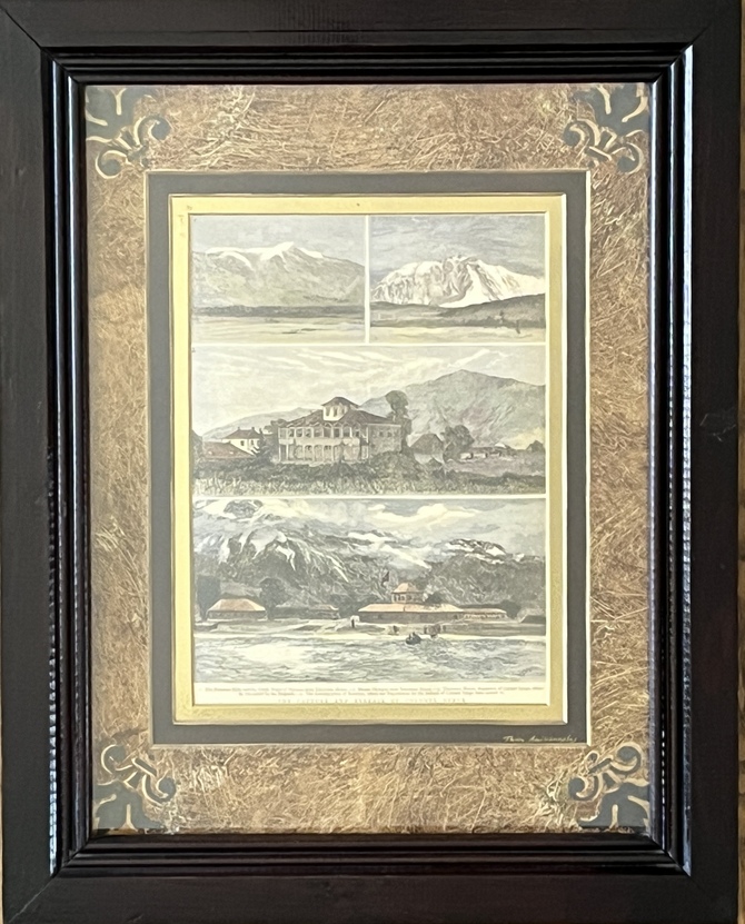 1880, The Capture & Release of Colonel Synge, Mount Olympus & Naousa, Greek Macedonia, Antique Wood Engraving of Greece in Unique Artist-Made - Image 3