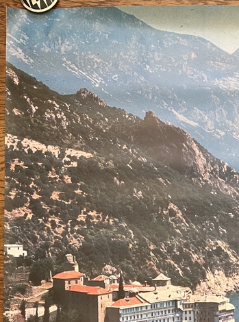 1992, Original Greek National Tourism Organization (EOT / GNTO) Poster, Mount Athos, Agion Oros, Gregoriou Monastery - Image 4